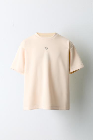 Zara SPORTY TEXT T-SHIRT - Tangerine