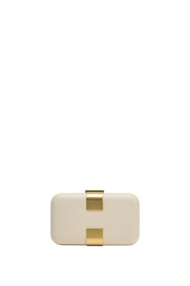METALLIC DETAIL CLUTCH - Ecru by Zara