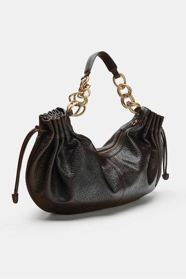 SAC PORTÉ ÉPAULE FRONCÉ - Marron de Zara - Image 3