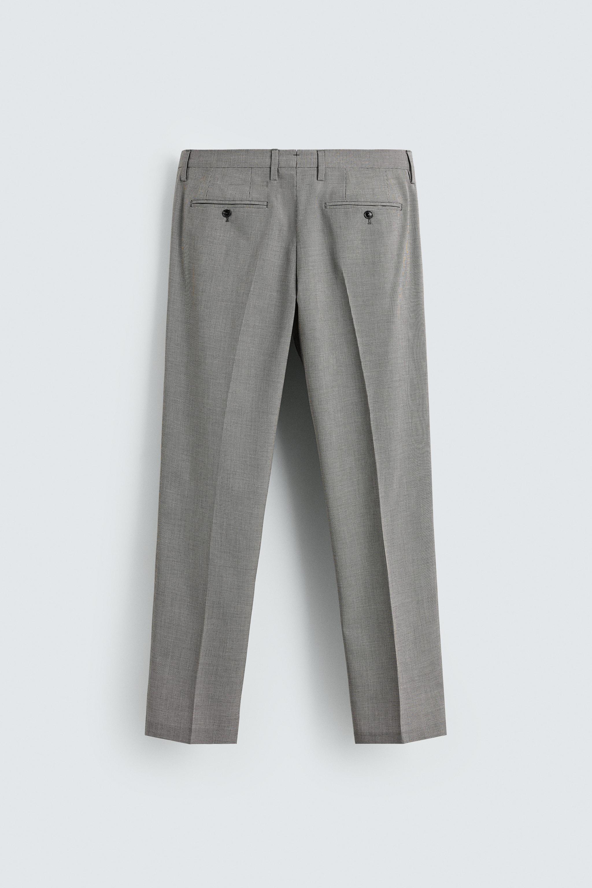 REGULAR FIT HOUNDSTOOTH SUIT PANTS