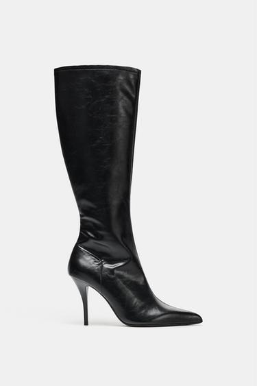 FITTED HIGH-HEEL BOOTS - Black by Zara