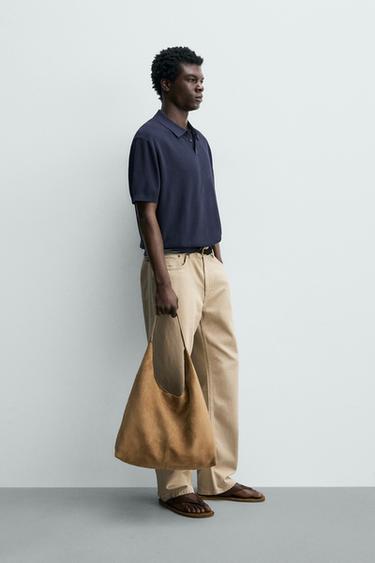 REGULAR FIT PIQUÉ KNIT POLO SHIRT - Blue by Zara - Image 3