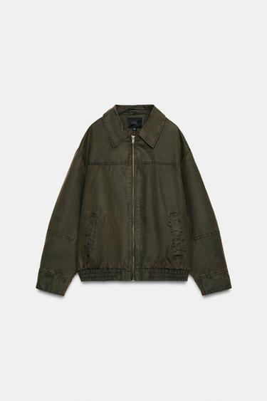 CHAQUETA ENCERADA - Gris medio de Zara - Imagen 0