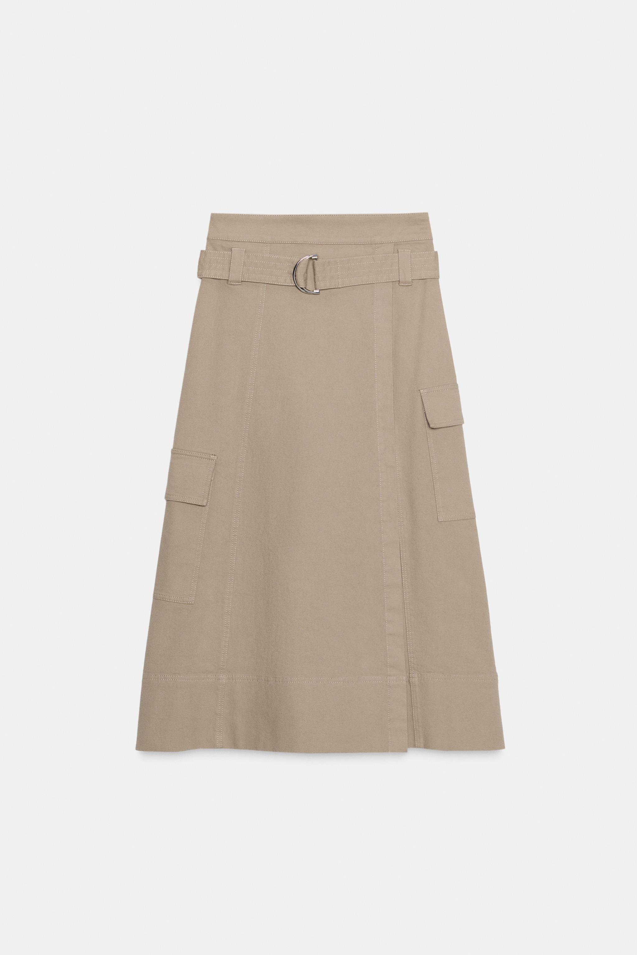 CARGO MIDI SKIRT WITH BELT
