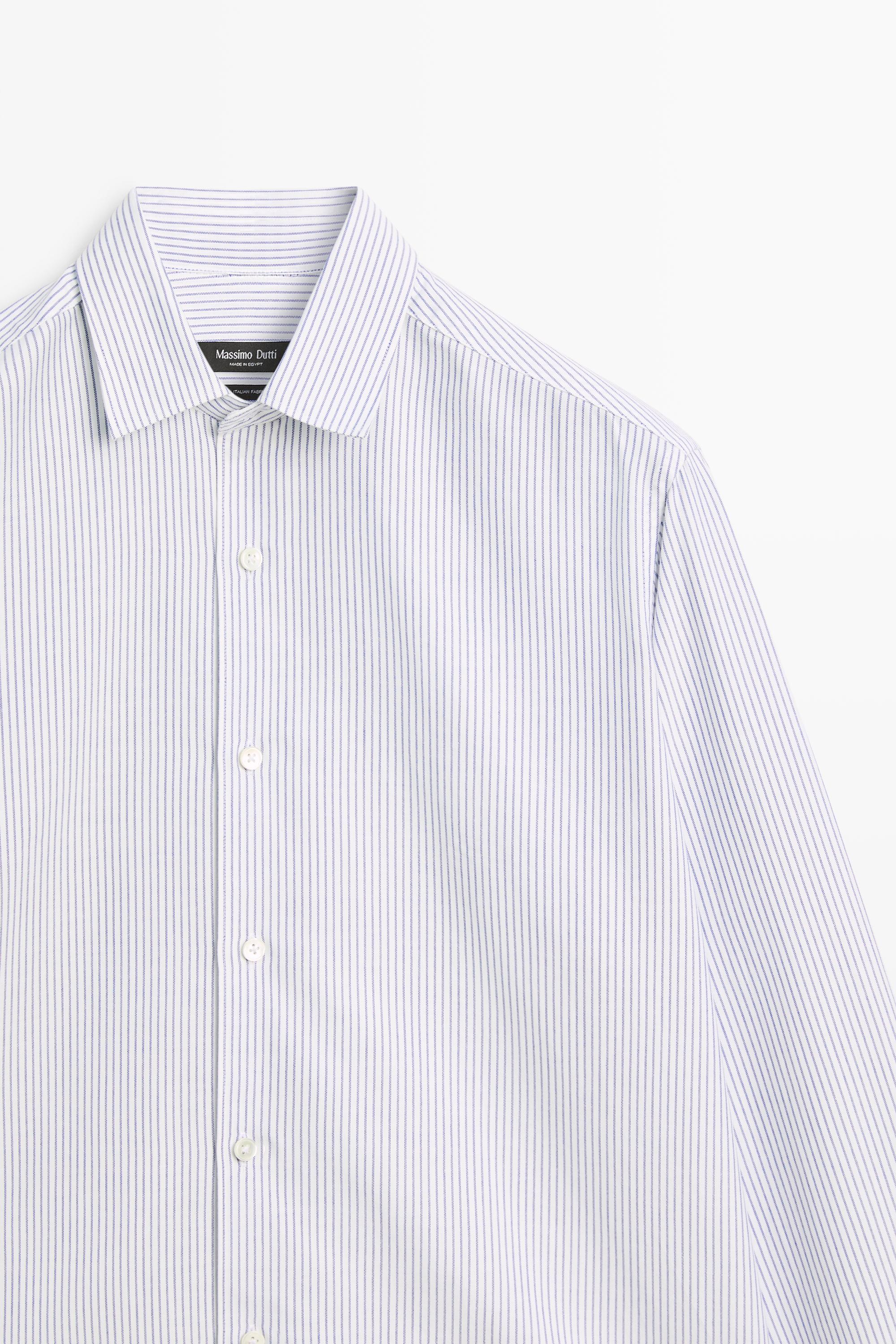 Chemise oxford regular fit à rayures en coton