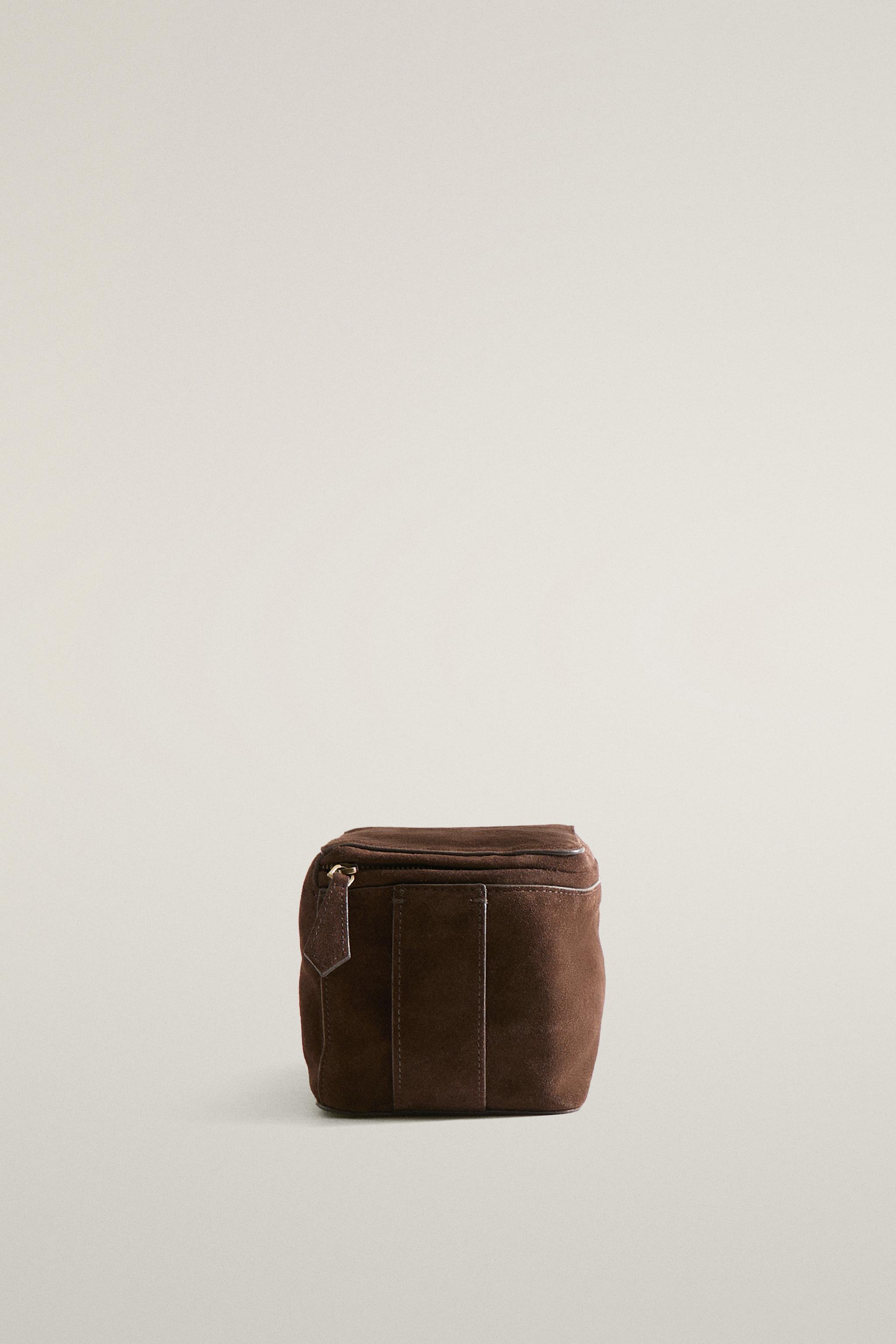 LEATHER SUEDE MAKEUP BAG