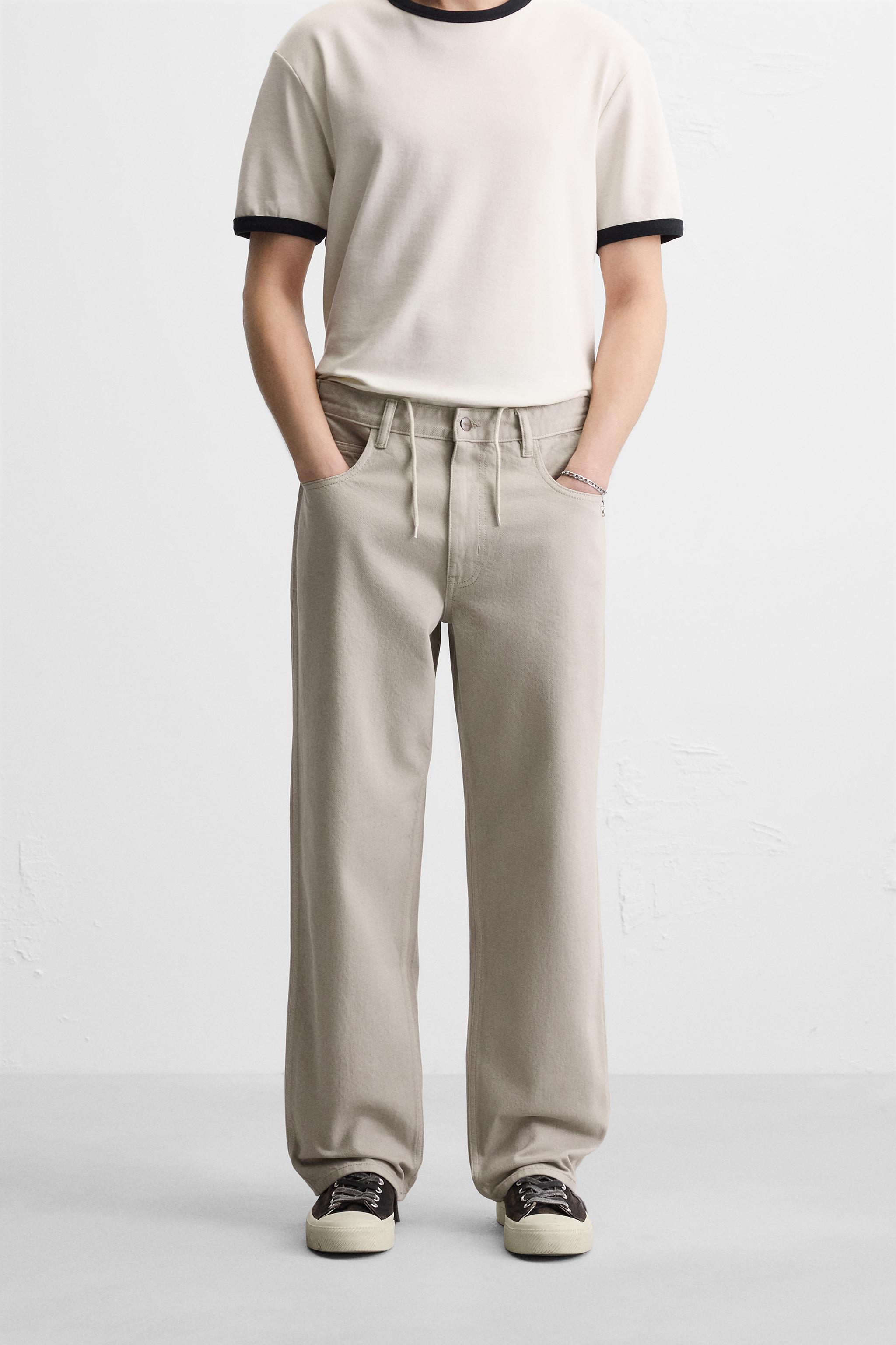 リラックスストレートフィットデニムパンツ - グレー | ZARA