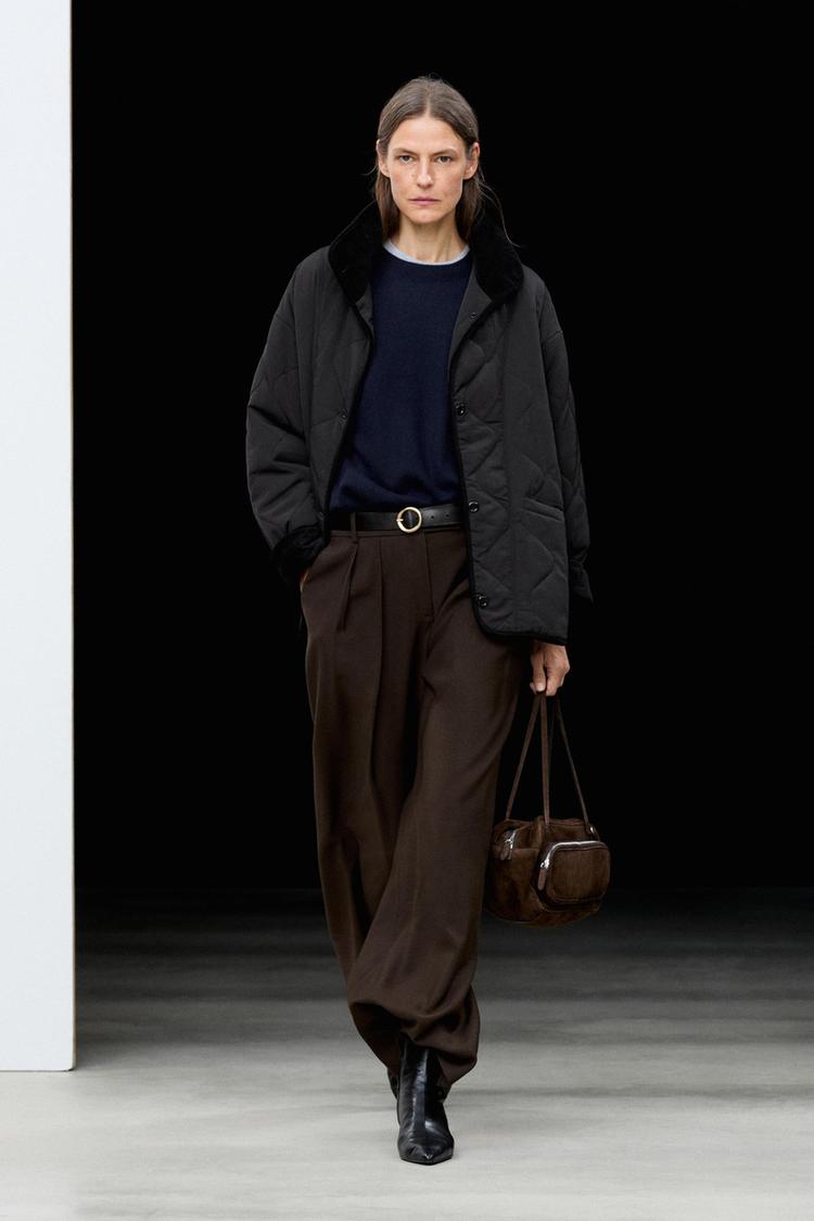 Wide-leg pants with pleats — Chocolate