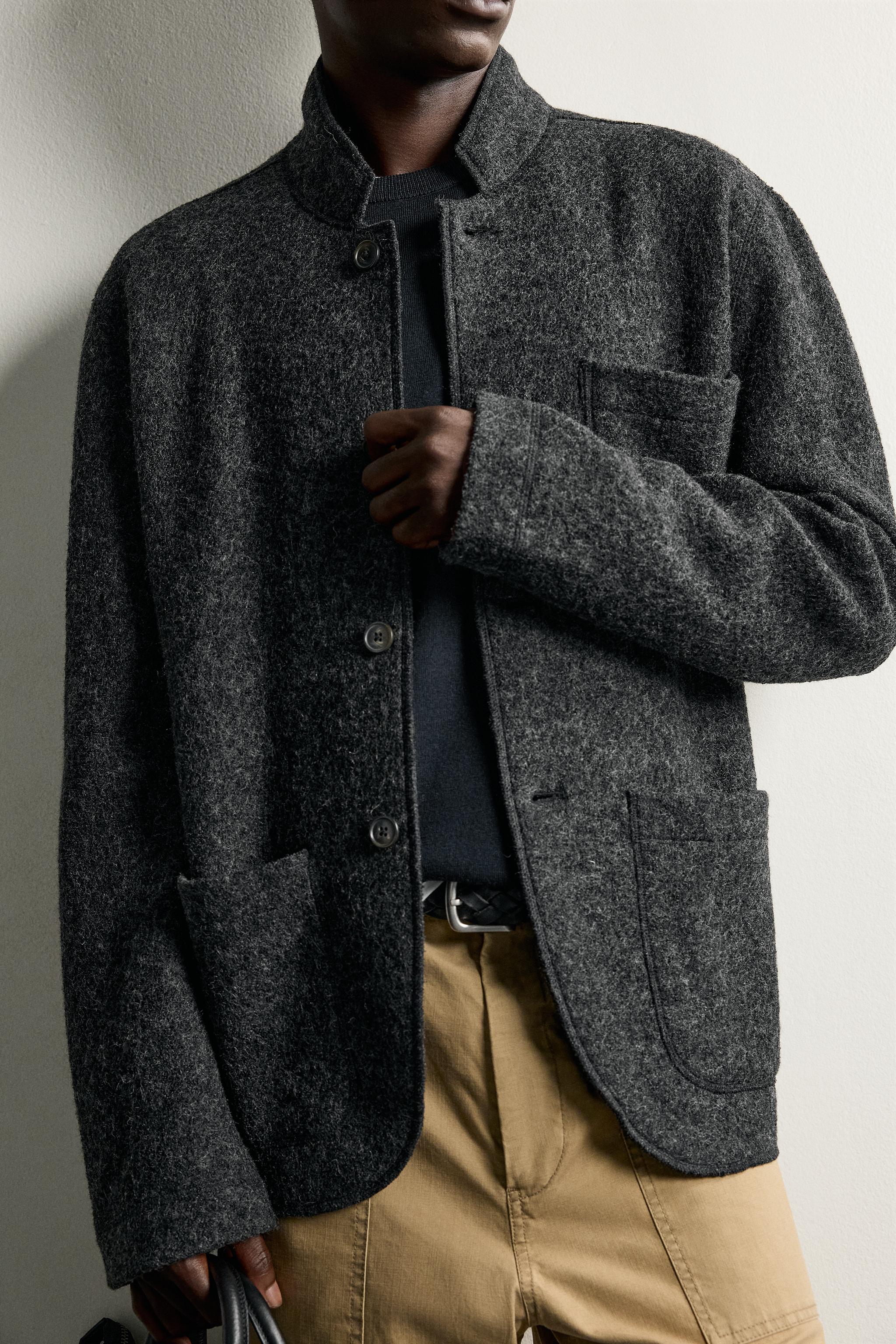 Zara VİSKOZ VE YÜN KARIŞIMLI RELAXED FIT BLAZER görsel 5
