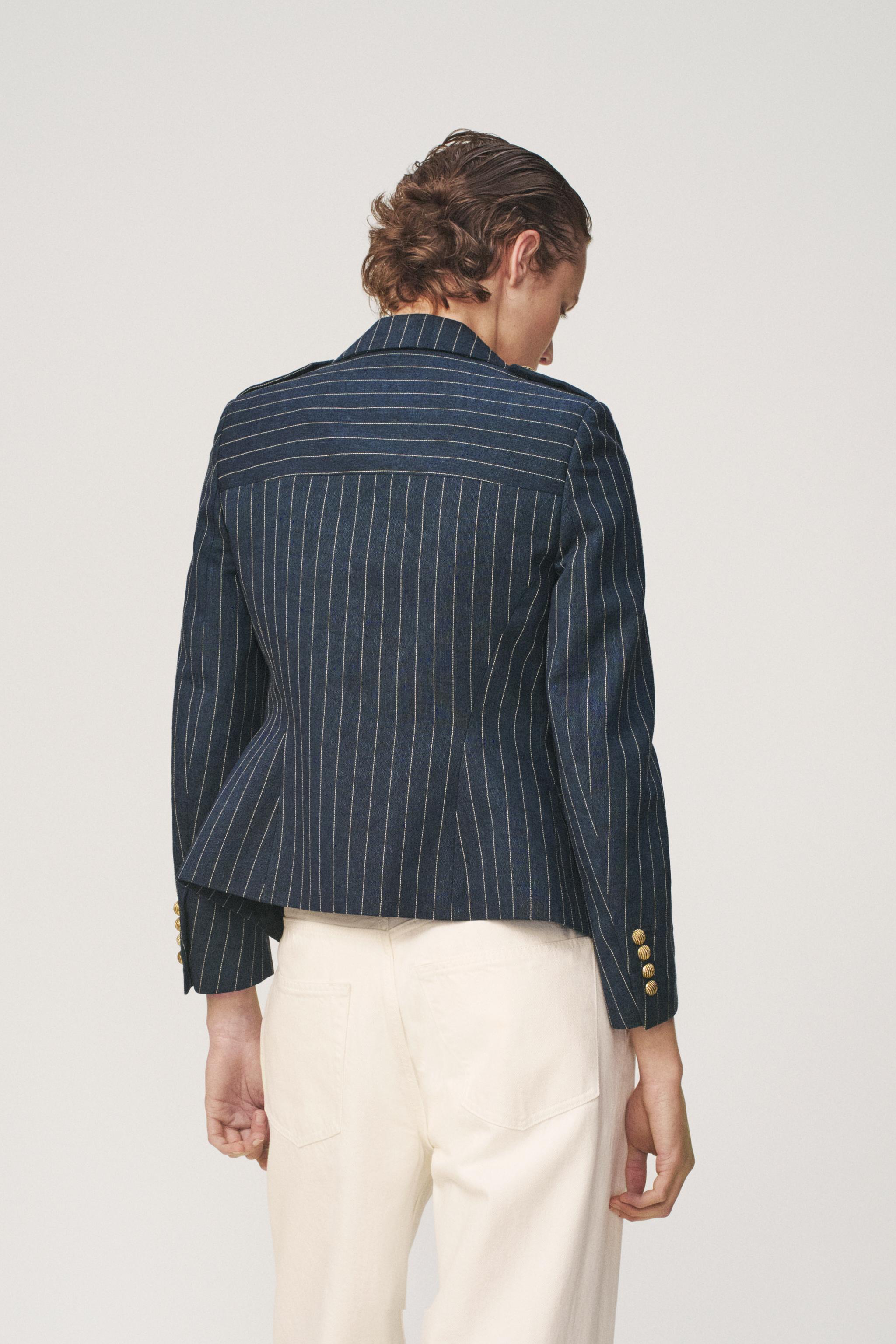 Женские пиджаки Zara PINSTRIPE BLAZER - THE ITEM — фото 5