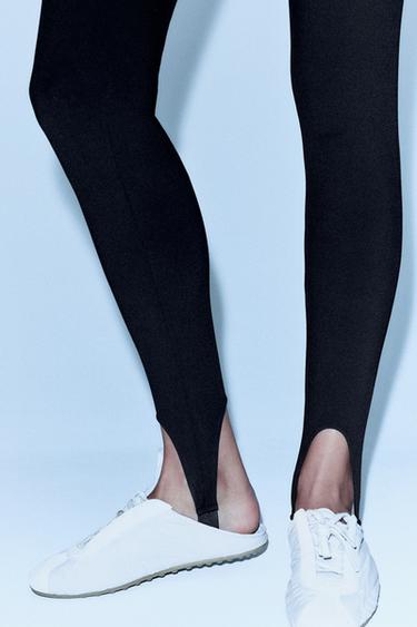 Zara STRETCH STIRRUP TROUSERS - Black