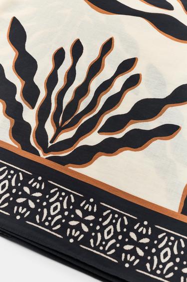 FOULARD À IMPRIMÉ PALMIERS - Sable de Zara - Image 3