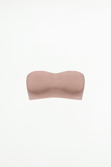 POLYAMIDE BANDEAU BRA - Beige-pink by Zara - Image 1