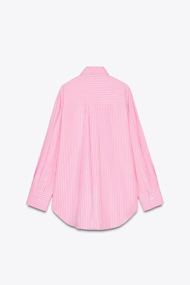 STRIPED OVERSIZE SHIRT - Pink by Zara - Image 7