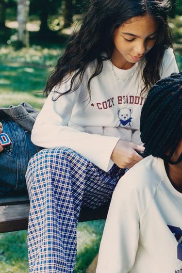 6-14 YEARS / COMBINED BEAR AND CHECK PYJAMAS - Blue by Zara