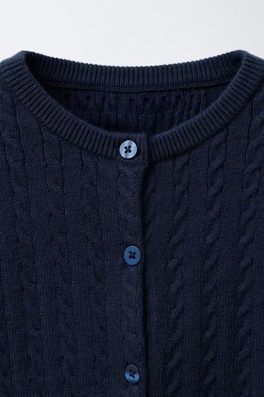 GILET EN MAILLE TORSADÉE - Bleu marine de Zara - Image 2