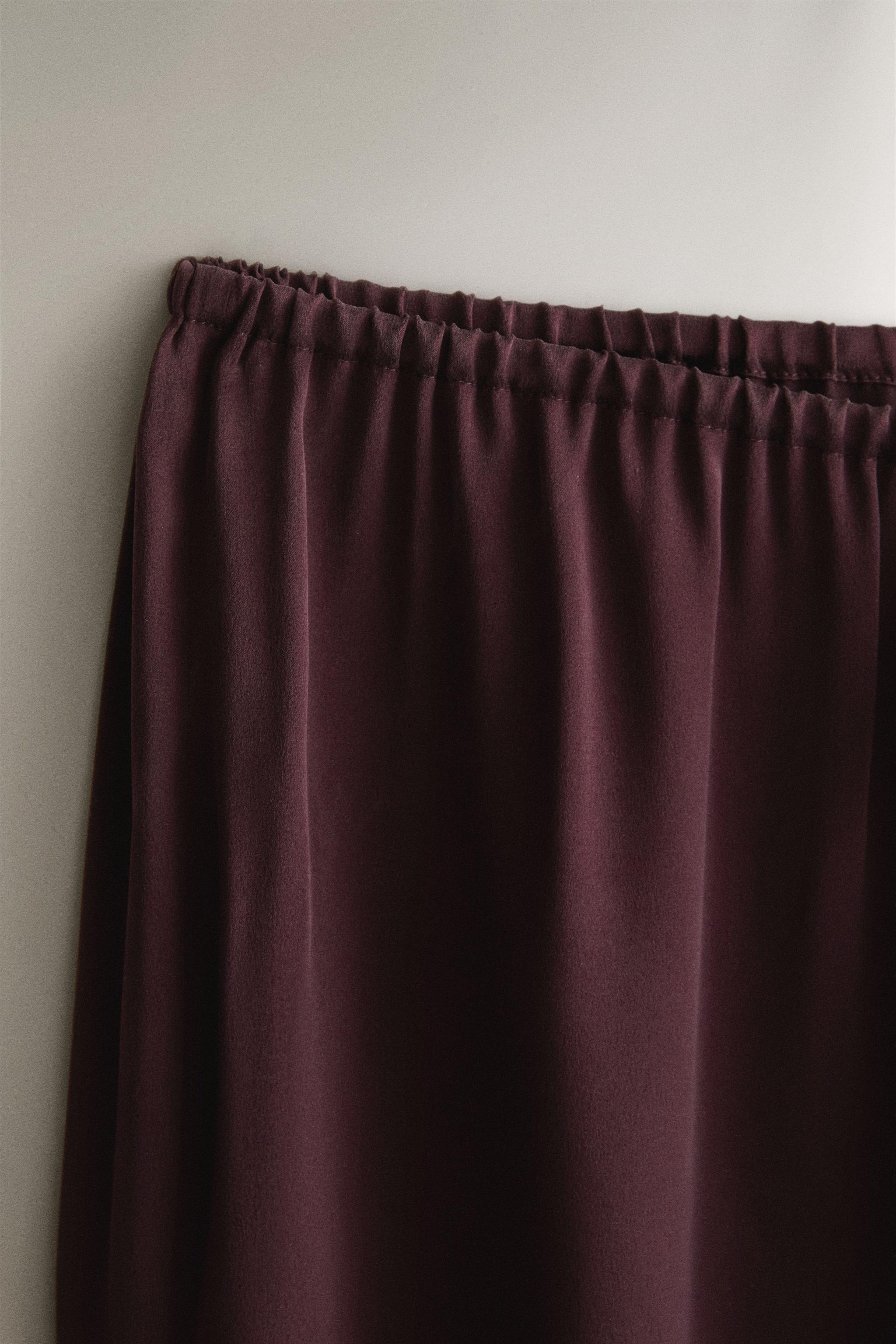 MULBERRY SILK TROUSERS — Burgundy