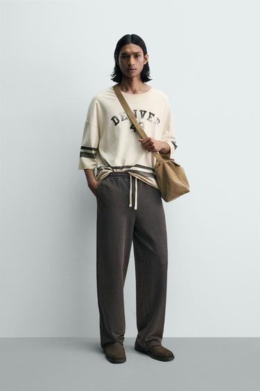 CAMISETA BOXY FIT LAVADO EFECTO VINTAGE - Crudo de Zara - Imagen 0