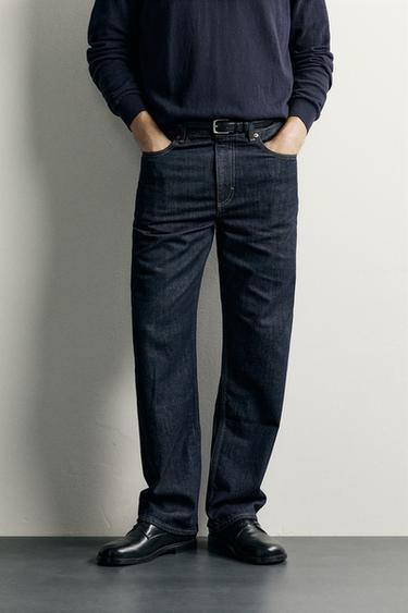 Zara STRAIGHT FIT JEANS - Dark indigo