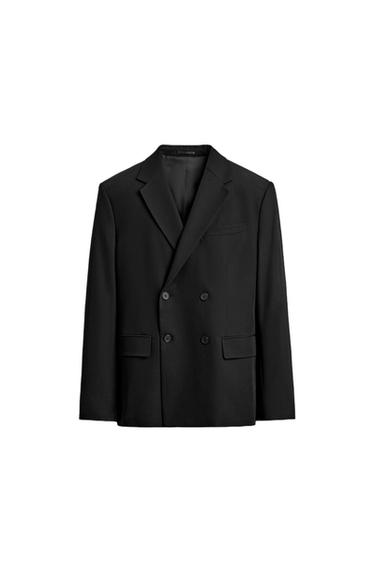 VESTE DE COSTUME À BOUTONNAGE CROISÉ CONFORT - Noir de Zara