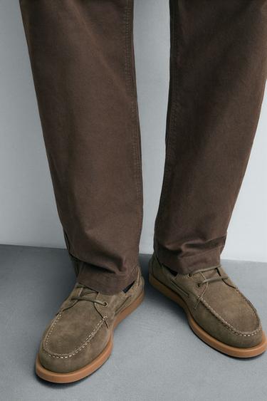 CHAUSSURE NAUTIQUE CUIR - Vert de Zara - Image 2