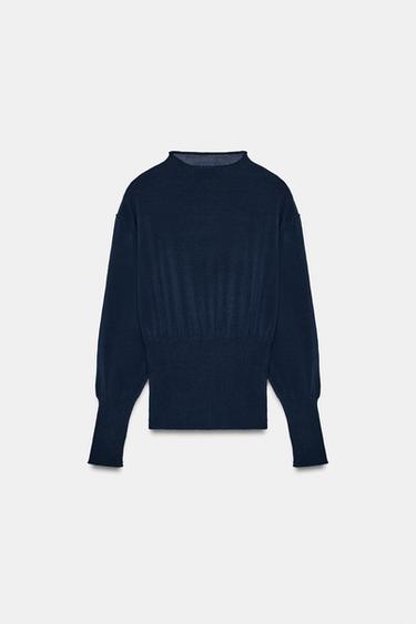 WIDE WAIST KNIT JUMPER - Ink blue by Zara - Image 5