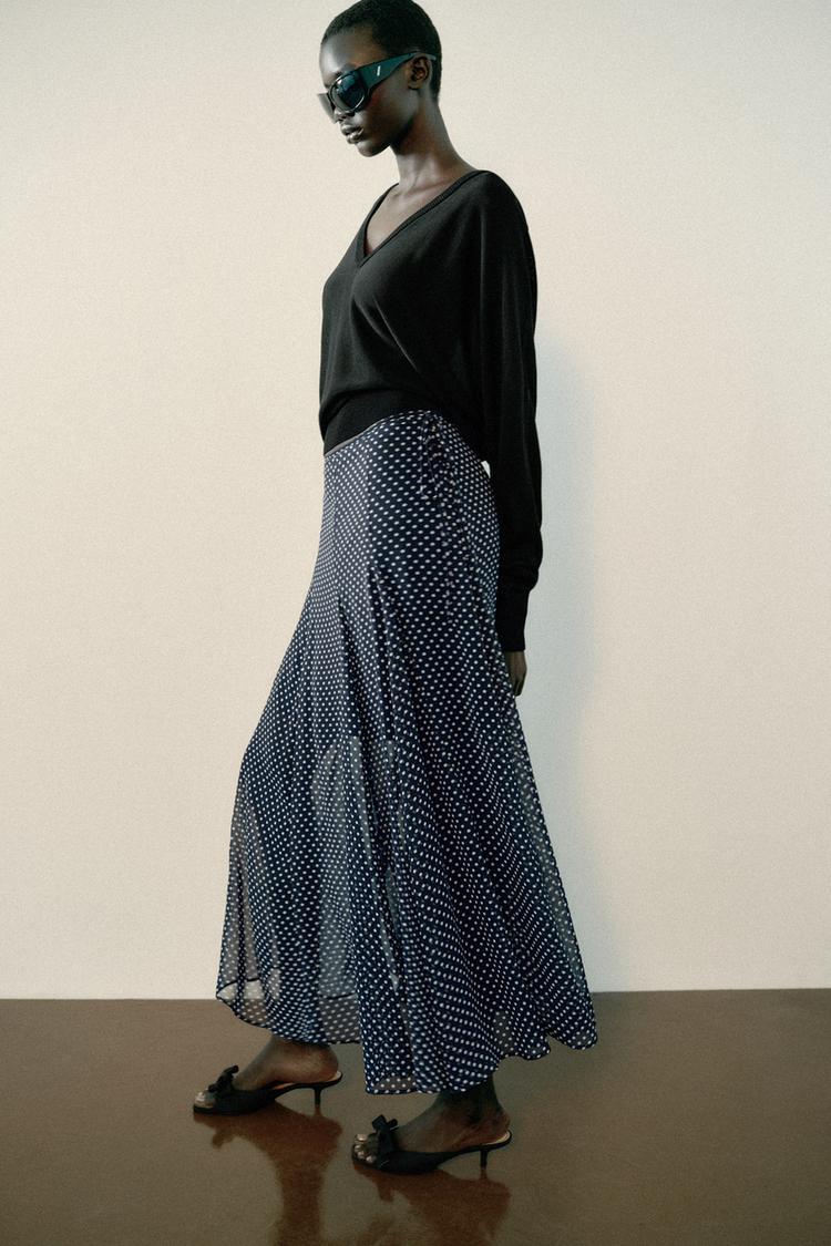 Falda midi de lunares 6