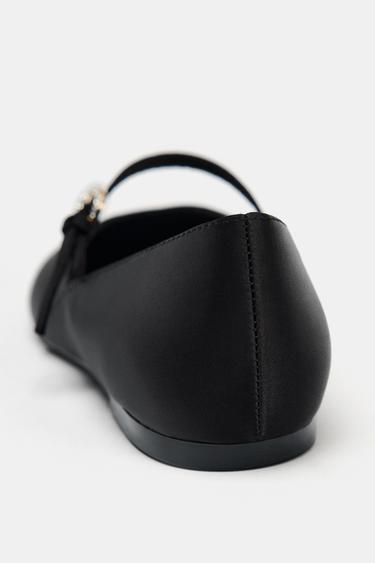 SATIN-EFFECT BALLET FLATS 50TH ANNIVERSARY - Black by Zara - Image 4