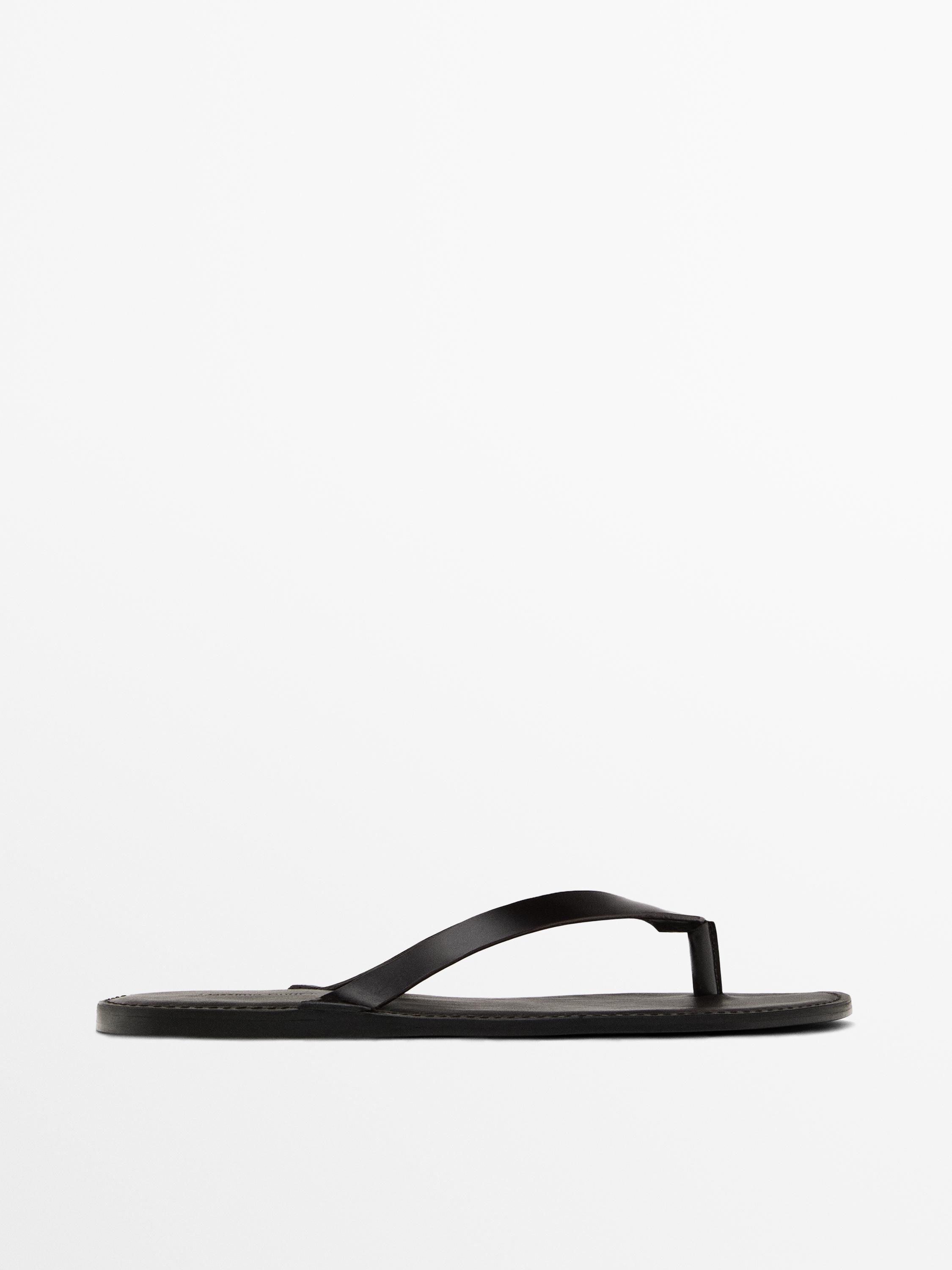 Sandales entre-doigts en cuir
