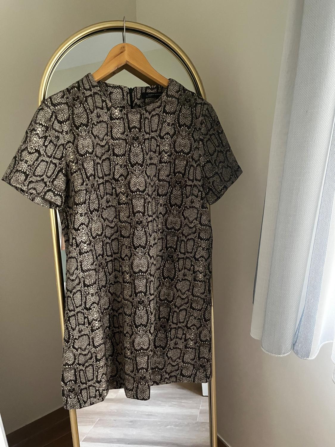 SNAKESKIN PRINT JACQUARD DRESS