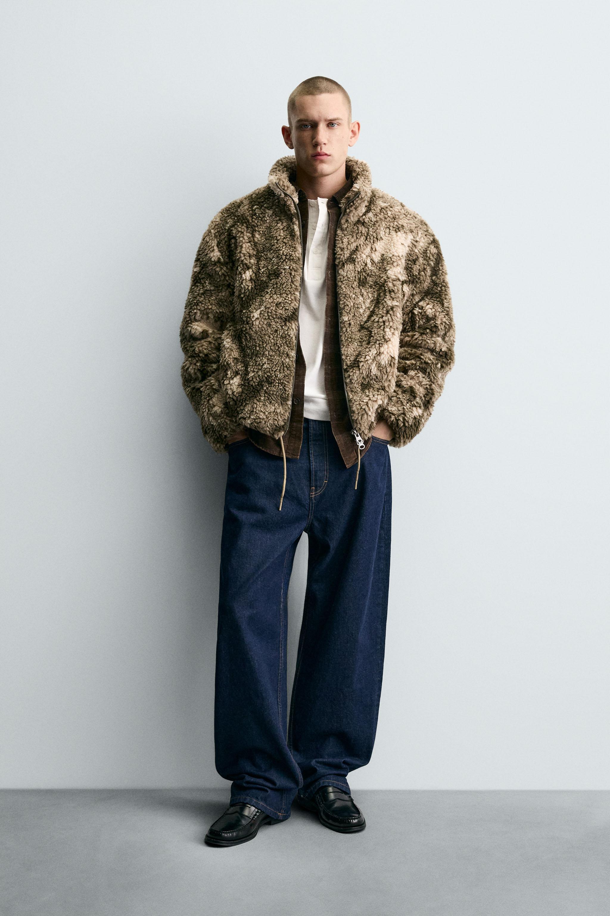 VESTE EFFET MOUTON IMPRIMÉE