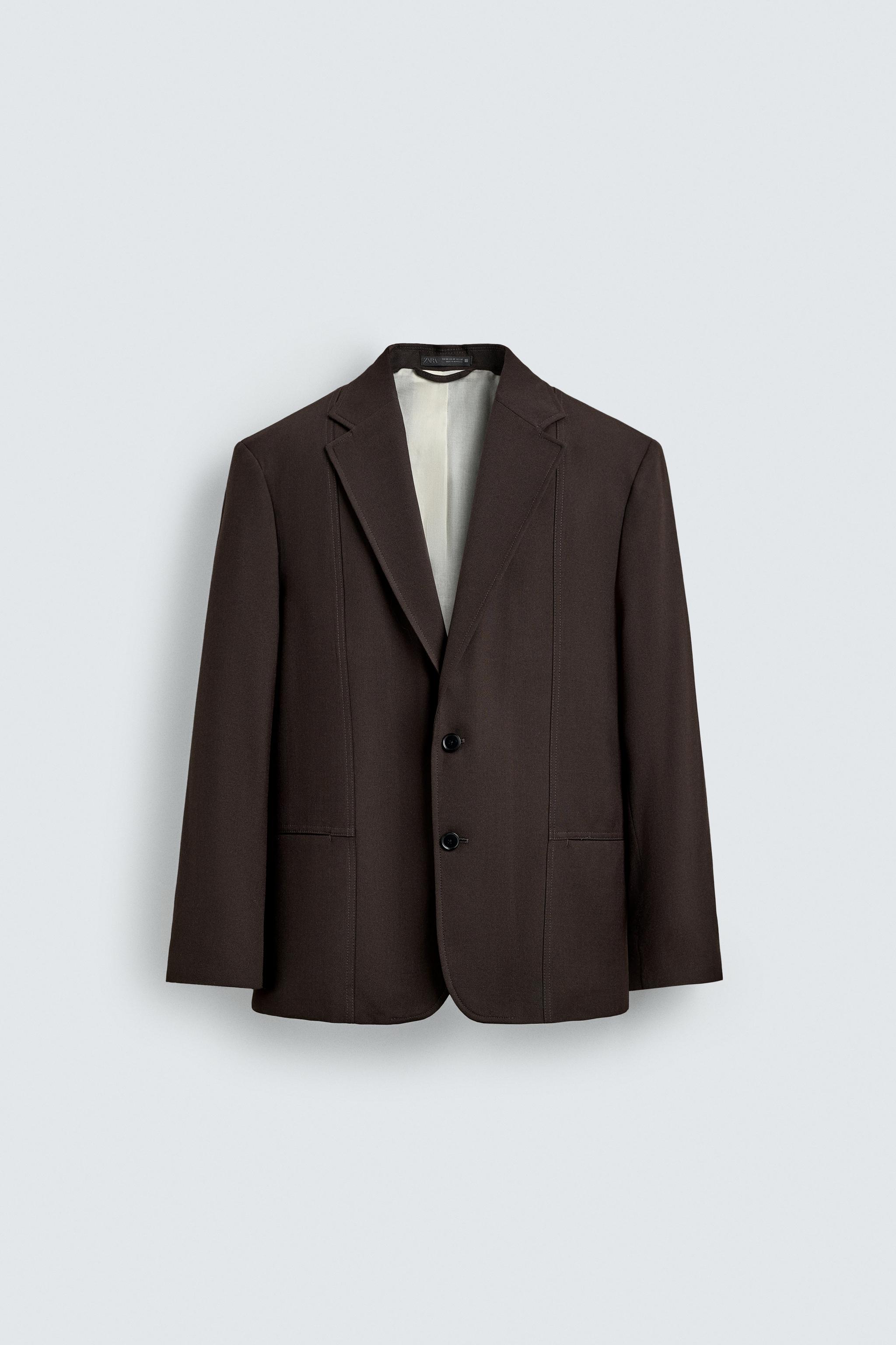 ZARA ザラ　ウール混スーツブレザー　新品、未使用 ウール混スーツブレザー - ブラウン | ZARA Japan / 日本