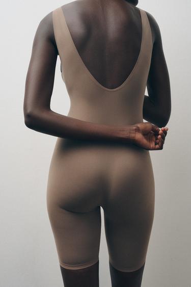 POLYAMIDE PLAYSUIT - Brown / Taupe by Zara - Image 2