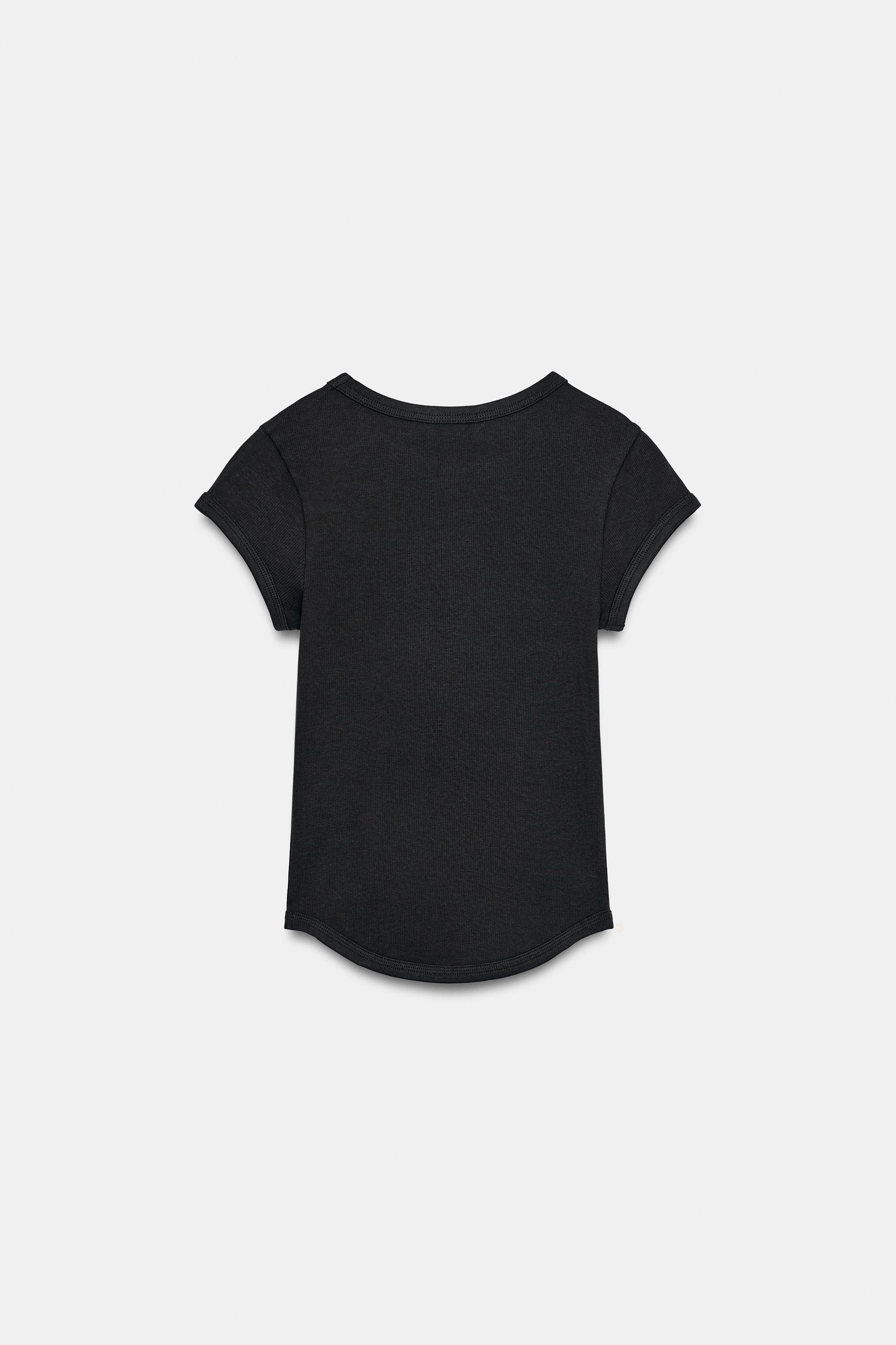 FİTİLLİ KISA KOLLU T-SHIRT - Görsel 6