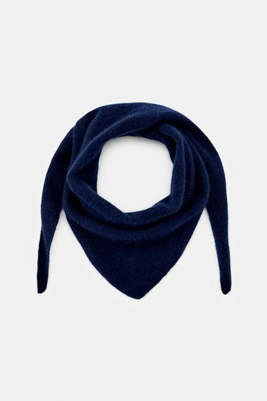 WOOL BLEND BANDANA - Blue by Zara