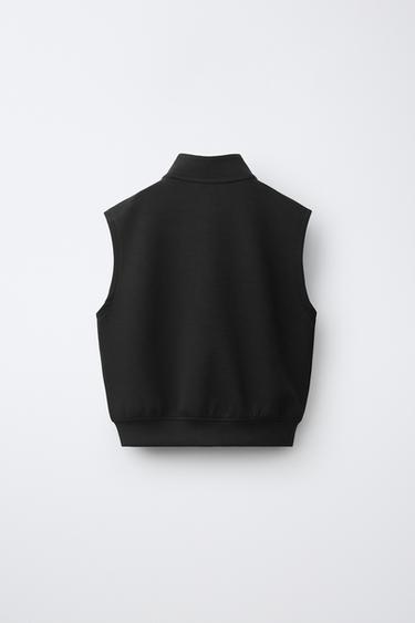 INTERLOCK VEST WITH LABEL — Black 2