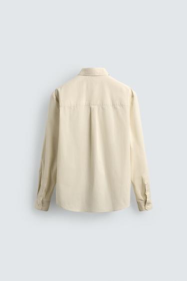 CHEMISE REGULAR FIT POPELINE - Écru de Zara - Image 7