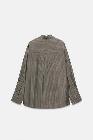 BLUSA BOLSILLOS LAZO ZW COLLECTION - Grises de Zara