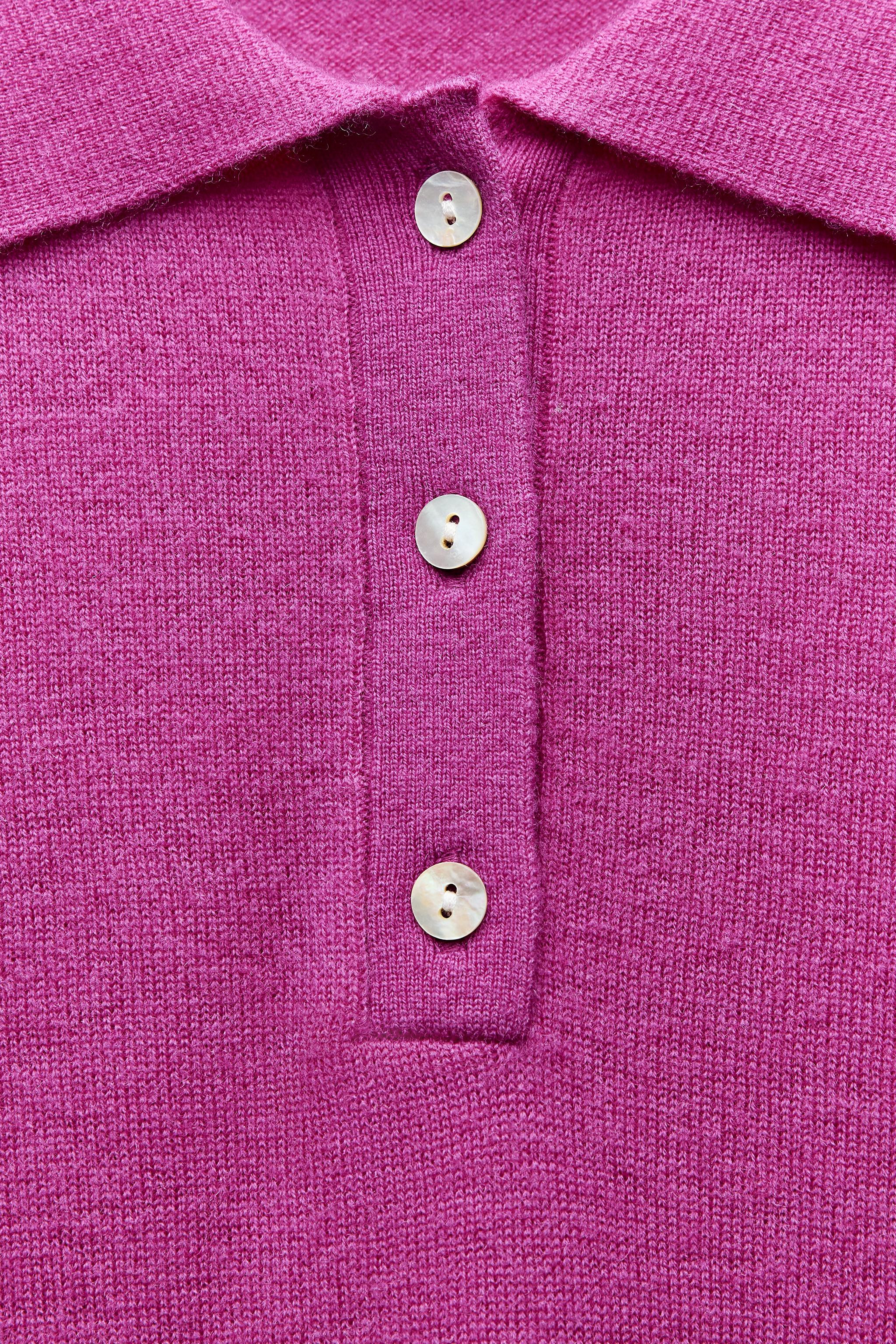 無地ポロセーター 100%ウール - フクシア | ZARA Japan / 日本