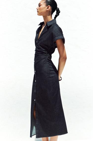 Z1975 MIDI DENIM DRESS - Blue by Zara
