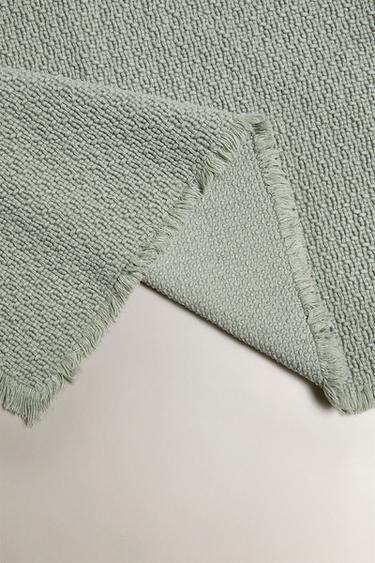 LATTICE PRINT BATH MAT - Blue / Green by Zara - Image 1