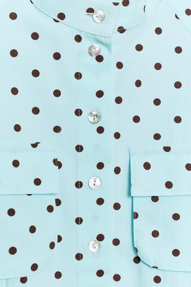 POLKA DOT SHIRT JACKET - Turquoise by Zara - Image 6