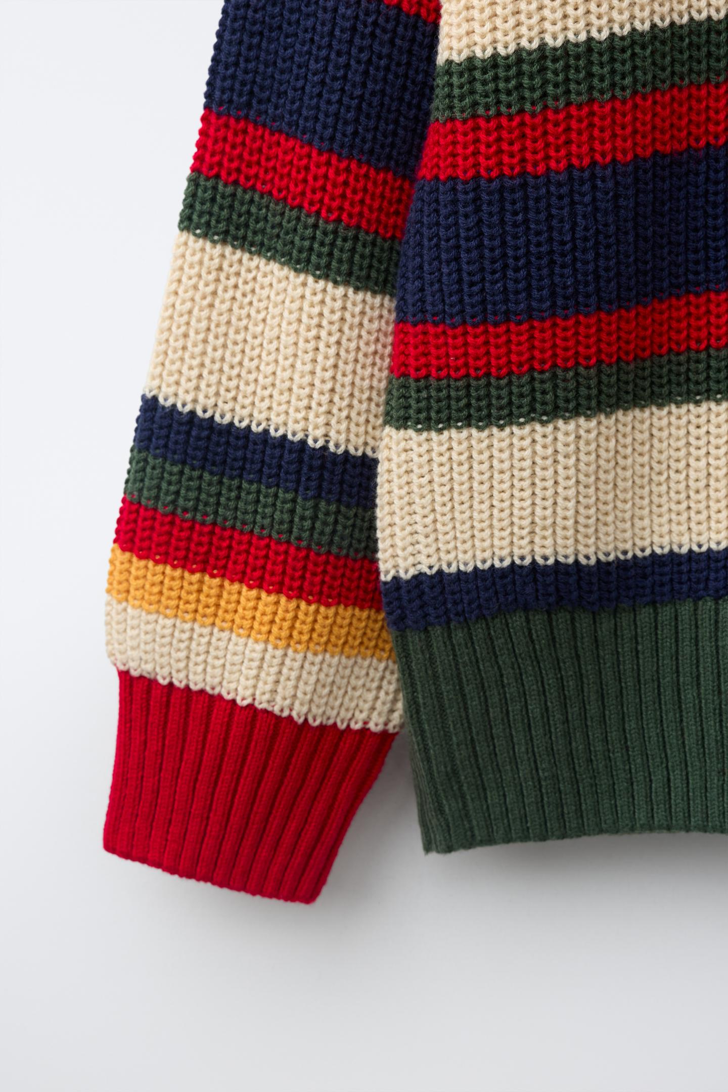 Детский свитер Zara Fruit OF the Loom™ Striped Knit, цвет: Разноцветный — фото 4