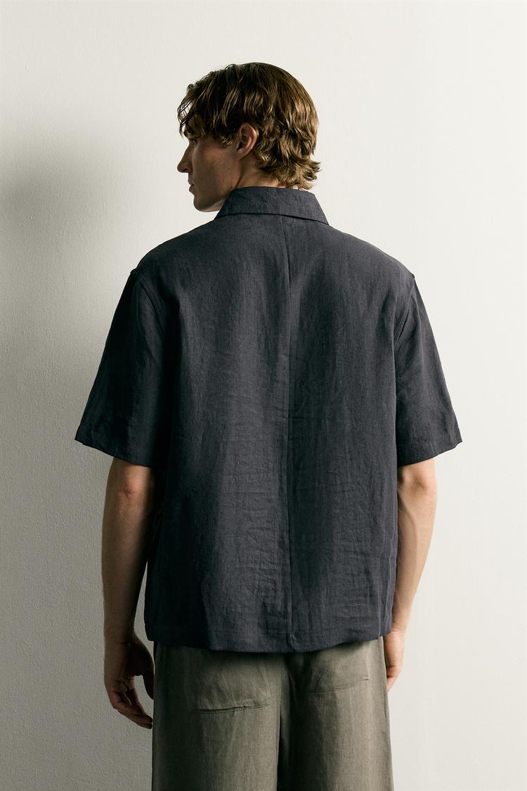 Polo de corte boxy 100% lino 3