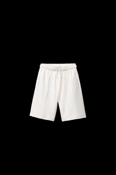 GERADE GESTRICKTE BERMUDASHORTS MIT STRUKTURMUSTER - Cremefarben von Zara - Bild 0