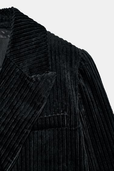 MANTEAU LONG EN VELOUR CÔTELÉ ZW COLLECTION ÉDITION LIMITÉE - Noir de Zara - Image 7