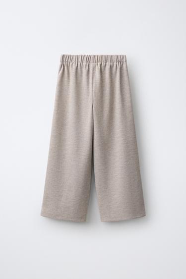 WIDE-LEG SOFT-TOUCH PANTS — Ecru 2