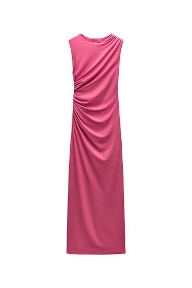 DRAPED MIDI DRESS