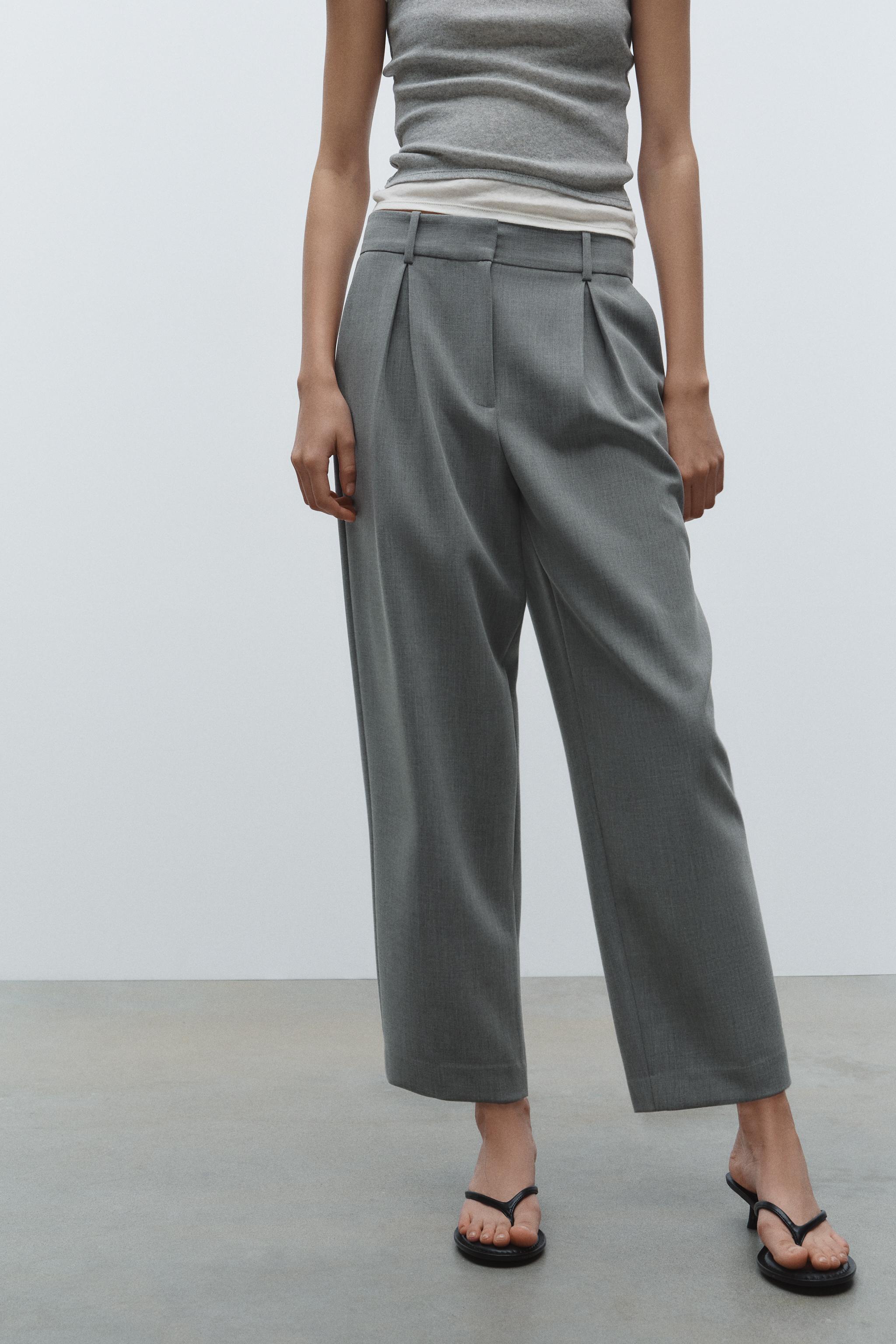 PLEATED CHINO PANTS - Gray | ZARA United States