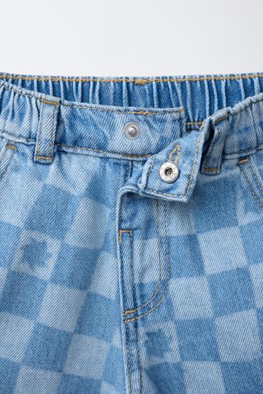 SHORT EN JEAN DAMIER - Bleu clair de Zara - Image 2
